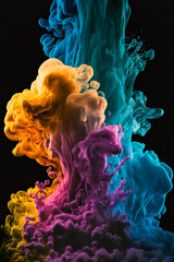 Wall Mural - colored paint splashes background. image created with generative ai technology.