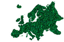 The Map Of The Europe Made Of Green Of Pictograms Of Stickman Figures. The Concept Of Population, Sociocultural System, Society, People, National Community Of Europe. Illustration.