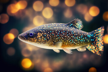 A fish with sparkles and some lights