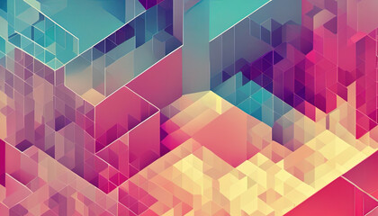 Wall Mural - gradient color abstract cube background