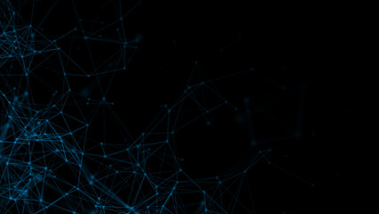 Poster - Abstract plexus geometry background. Digital technology network connection concept. 3D rendered illustration.