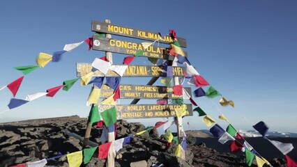 summit of kilimanjaro uhuru peak in africa tanzania mountain climbing and trekking