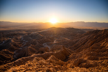 Anza-Borrego Desert State Park Badlands at sunset