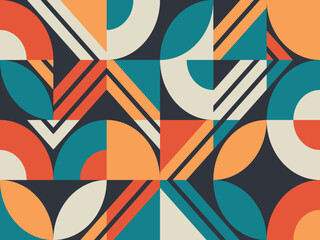 Retro abstract geometric seamless pattern background