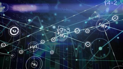 Poster - Animation of data processing over media icons