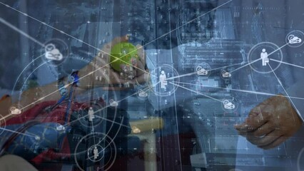 Poster - Animation of network of connections and data processing over doctors