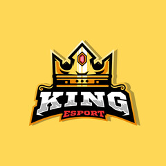 Wall Mural - King esport logo design vector with modern illustration concept style for badge, emblem and t-shirt printing.