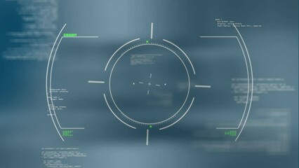 Poster - Animation of circles spinning and programming language over abstract background