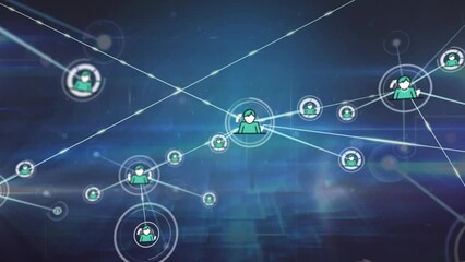Poster - Animation of network of connections over icons