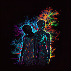 Wall Mural - Soulmate - Twin flame - By Generative AI