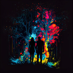 Wall Mural - Soulmate - Twin flame - By Generative AI