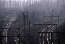 Railroad Tracks In Belgium.
