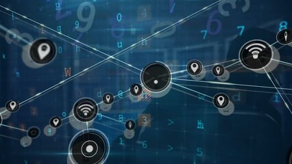 Poster - Animation of network of connections over server room