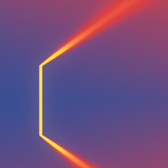 Fototapete - Bright floating streak of light through slowly ajar door. Digital background. 3d rendering illustration