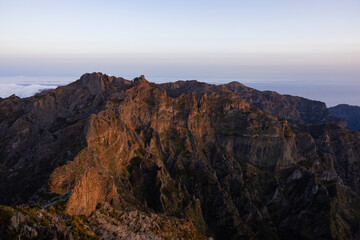 Wall Mural - Amazing views over the Madeiran valleys from the top of Pico Ruivo.