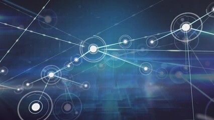 Poster - Animation of network of connections with icons and data processing