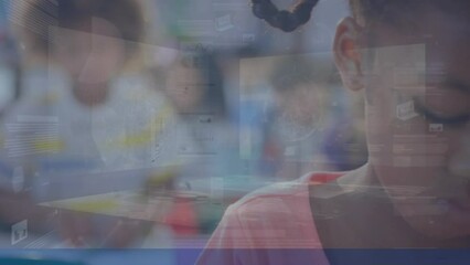 Poster - Animation of data processing over diverse schoolchildren