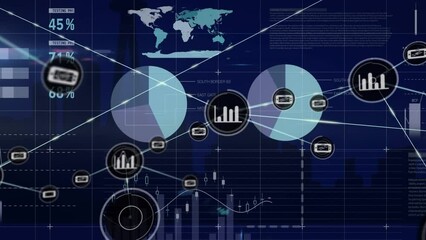 Poster - Animation of network of connections over data processing