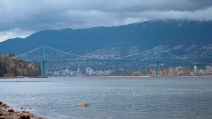 Wall Mural - View from Stanley Park over Lionsgate Bridge - travel photography