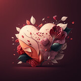 valentine background with hearts, generative ai