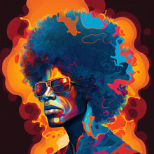 Afro Man Colorful Illustration