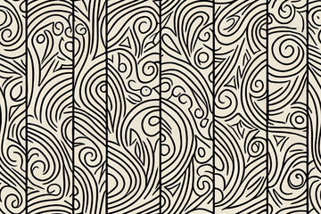 Wall Mural - The design is a continuous tracery. Artwork created using mehndi. A textured ethnic doodle in bright colors. An outline of curves is doodled in the backdrop. Generative AI