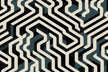 Wall Mural - A grungy, abstract, curving geometric design, perfect for use in an urban setting. Generative AI