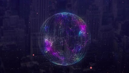 Poster - Animation of globe with connections and data processing