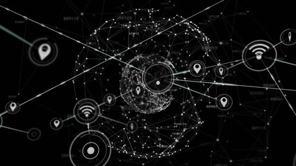 Poster - Animation of globe with connections and data processing