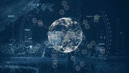 Poster - Animation of globe with connections and data processing