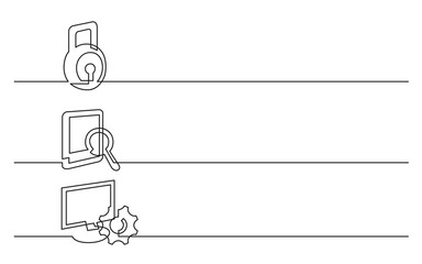 Wall Mural - PNG image with transparent background of continuous line drawing of various business icons isolated symbols