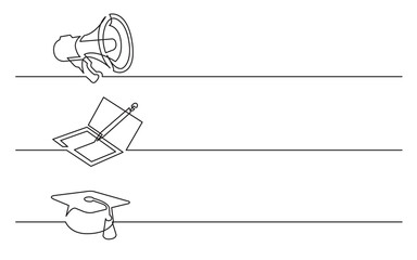 Wall Mural - PNG image with transparent background of continuous line drawing of various business icons isolated symbols