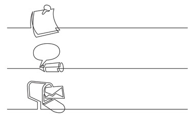 Wall Mural - png image with transparent background of continuous line drawing of various business icons isolated 