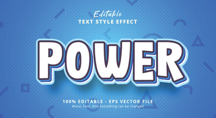 Leinwandbilder - Blue combination power Text Style Effect, Editable Text Effect