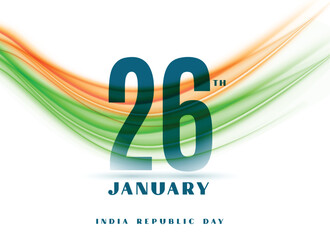 Wall Mural - 26th january happy republic day card with creative indian flag