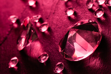 Wall Mural - differernt diamonds on viva magenta background