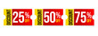 © fajarnuxs - Set of discount tag label vector illustration, sale banner for media promotion with red and yellow color combination, special offer sticker
