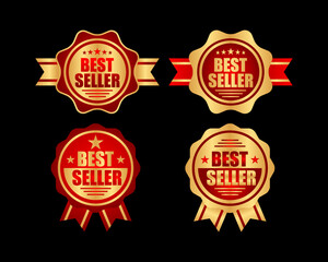 Wall Mural - Best seller tag label badge emblem sticker for media promotion