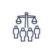 class action line icon, collective legal case