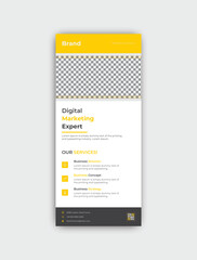 Wall Mural - Creative digital marketing agency business rack card or dl flyer template design.	
