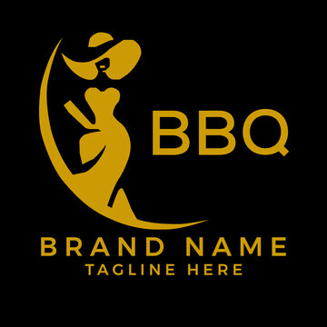 BBQ fashion logo. BBQ  Beauty fashion house. modeling dress jewelry. BBQ fashion technology  Monogram logo design for entrepreneur and best business icon. 
