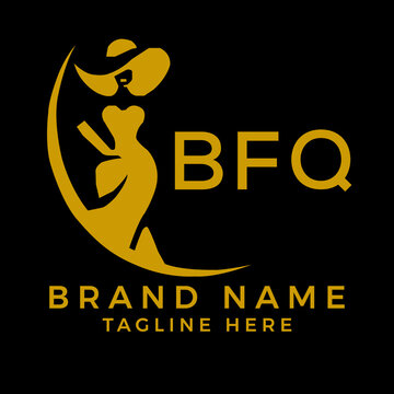 BFQ fashion logo. BFQ  Beauty fashion house. modeling dress jewelry. BFQ fashion technology  Monogram logo design for entrepreneur and best business icon. 
