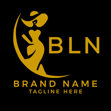 bln fashion logo. bln beauty fashion house. modeling dress jewelry. bln fashion technology monogram 