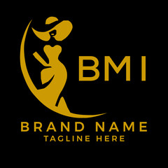 BMI fashion logo. BMI  Beauty fashion house. modeling dress jewelry. BMI fashion technology  Monogram logo design for entrepreneur and best business icon. 
