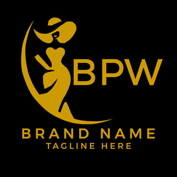 BPW fashion logo. BPW  Beauty fashion house. modeling dress jewelry. BPW fashion technology  Monogram logo design for entrepreneur and best business icon. 
