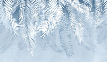 Blue Tropical Leaves Texture Wallpaper
