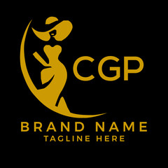 CGP fashion logo. CGP  Beauty fashion house. modeling dress jewelry. CGP fashion technology  Monogram logo design for entrepreneur and best business icon. 
