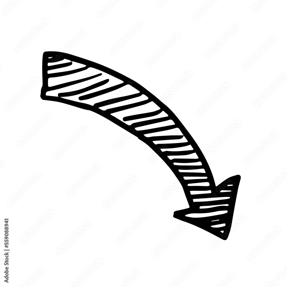 Vector de Stock Doodle black arrow icon on white background. flat style ...