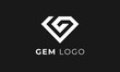 G Letter Diamond Logo Vector Design. Abstract Gem emblem, logo design concept