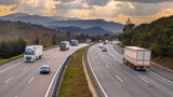 Fototapeta Sawanna - Highway traffic on European freeway AP7 Spain